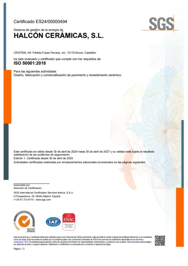 CERT ISO 50001
